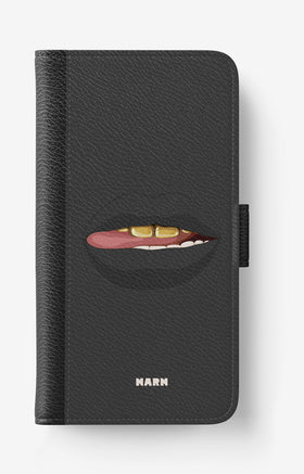 Doro 8050 Wallet Case - Golden Lips - View 1