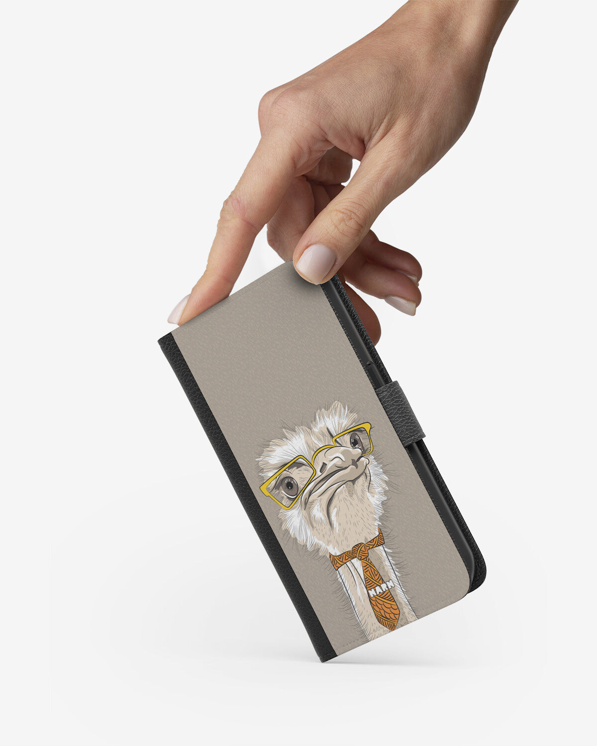 Google Pixel 10 Pro Wallet Case - Hipster Ostrich - View 2