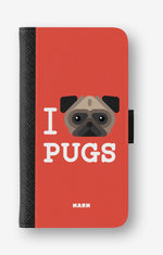 Google Pixel 10 Pro Wallet Case - I Love Pugs - View 1