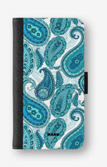 Google Pixel 10 Pro Wallet Case - Turquoise Paisley - View 1