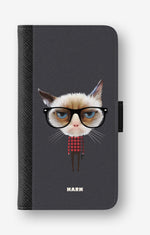Google Pixel 10 Pro XL Wallet Case - Hipster Cat - View 1