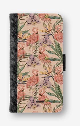 Google Pixel 10a Wallet Case - Flamingos & Flowers - View 1