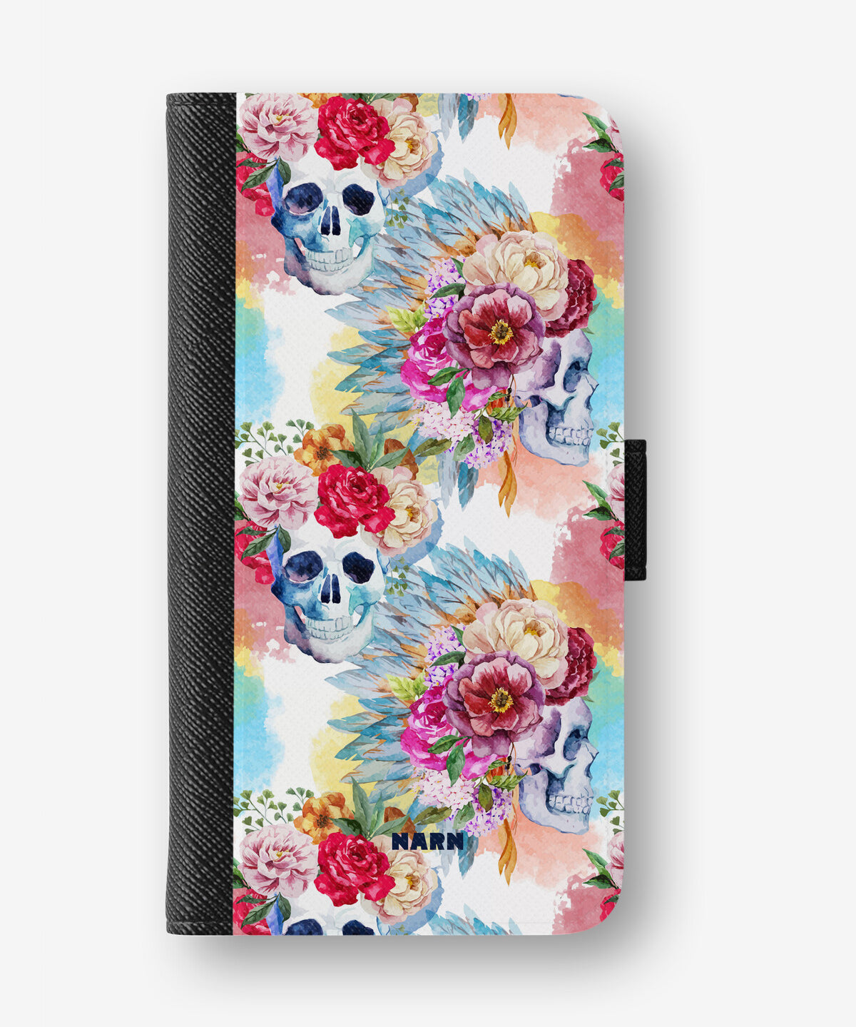 Google Pixel 10a Wallet Case - Flowered Skulls - View 1