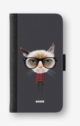 Google Pixel 10a Wallet Case - Hipster Cat - View 1