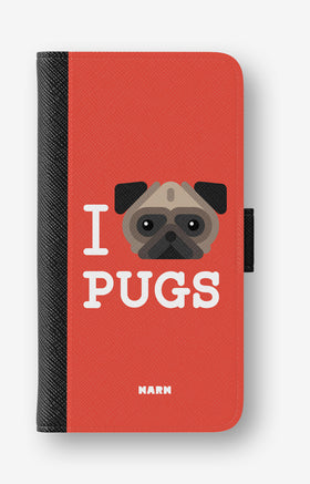 Google Pixel 10a Wallet Case - I Love Pugs - View 1