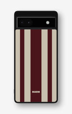 Google Pixel 6a Hard Case – Bordeaux Stripe - View 1
