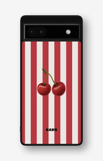 Google Pixel 6a Hard Case – Cherry Stripes - View 1