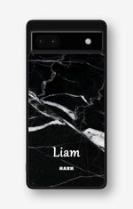 Google Pixel 6a Hard Case – Custom - Black Marble - View 1