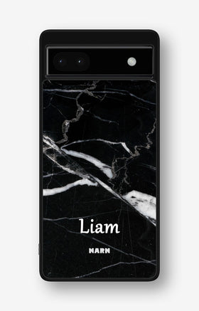 Google Pixel 6a Hard Case – Custom - Black Marble - View 1