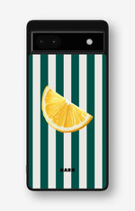 Google Pixel 6a Hard Case – Lemon Stripes - View 1