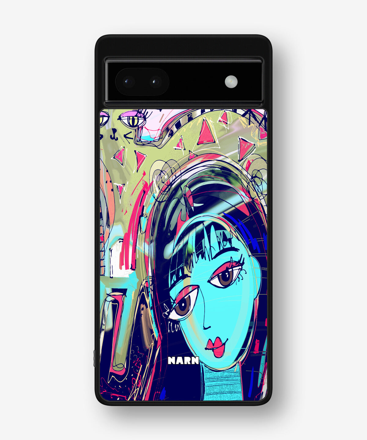 Google Pixel 6a Hard Case – Abstract Cat - View 1