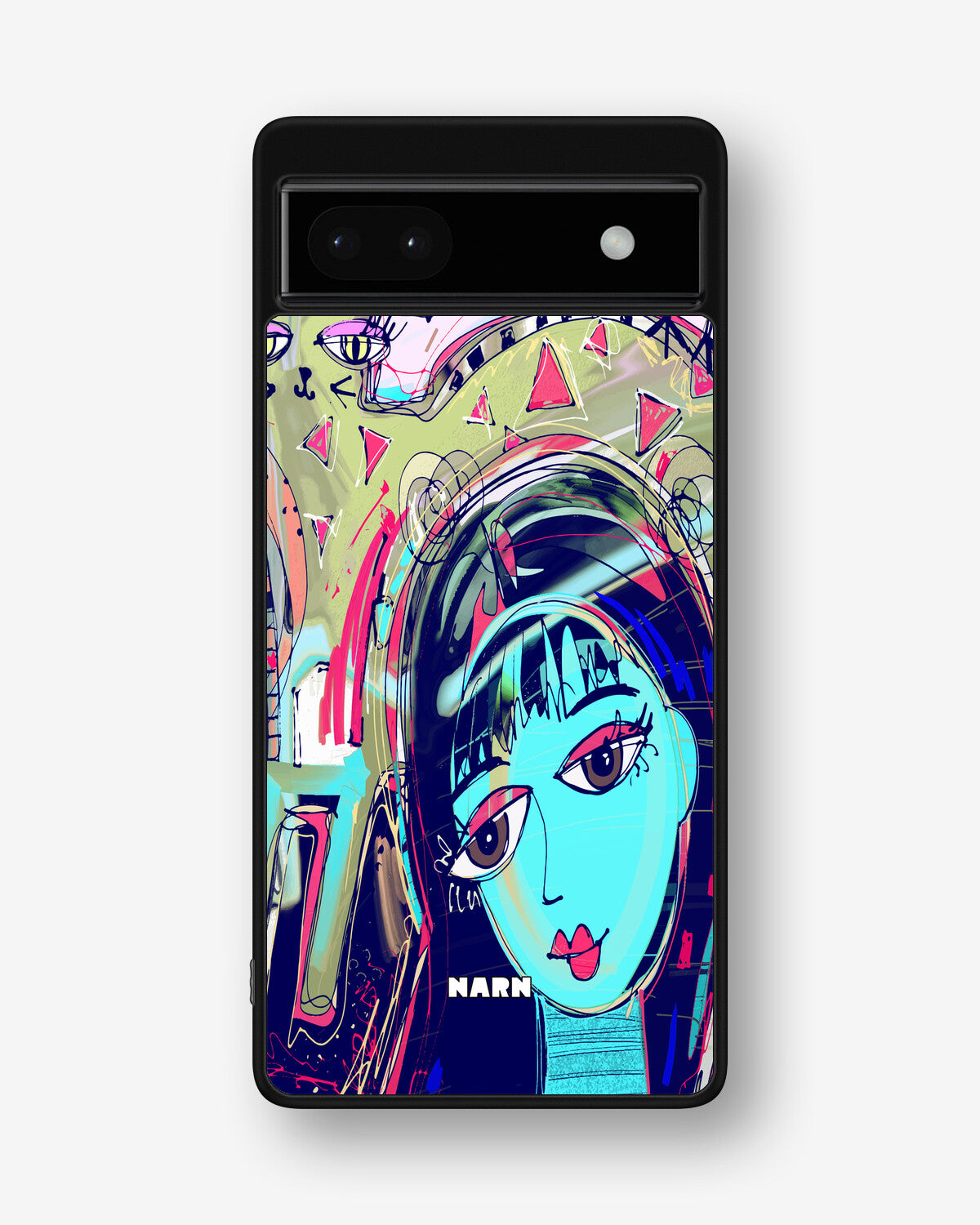 Google Pixel 6a Hard Case – Abstract Cat - View 1
