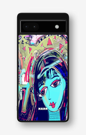 Google Pixel 6a Hard Case – Abstract Cat - View 1