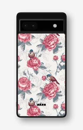 Google Pixel 6a Hard Case – Birds Among Roses - View 1