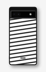 Google Pixel 6a Hard Case – Black Stripes - View 1
