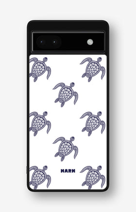 Google Pixel 6a Hard Case – Blue Turtles - View 1
