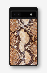 Google Pixel 6a Hard Case – Brown Snakeskin - View 1