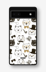 Google Pixel 6a Hard Case – Cartoon Cats - View 1