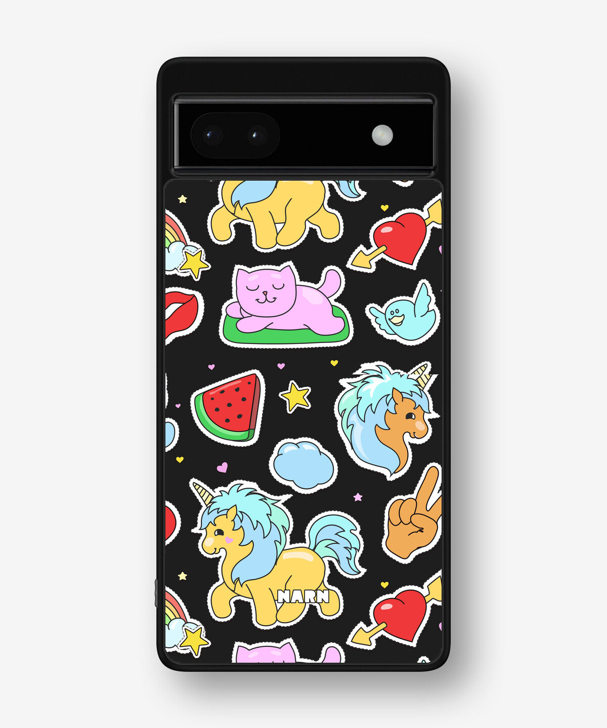 Google Pixel 6a Hard Case – Cute Stickers - View 1