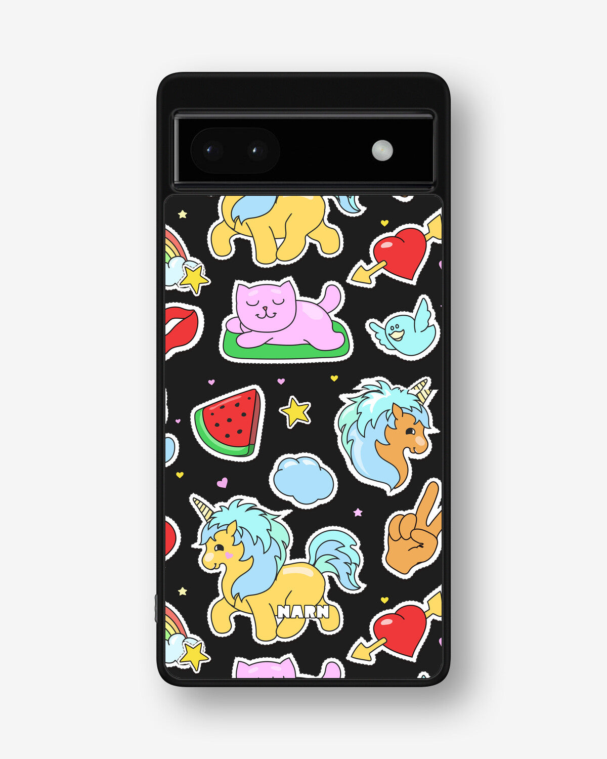Google Pixel 6a Hard Case – Cute Stickers - View 1