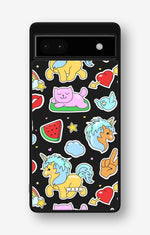 Google Pixel 6a Hard Case – Cute Stickers - View 1