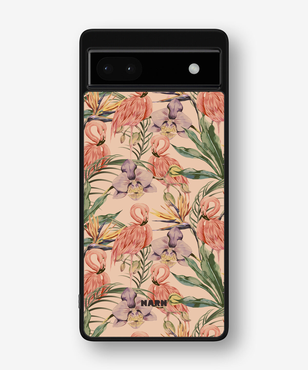 Google Pixel 6a Hard Case – Flamingos & Flowers - View 1