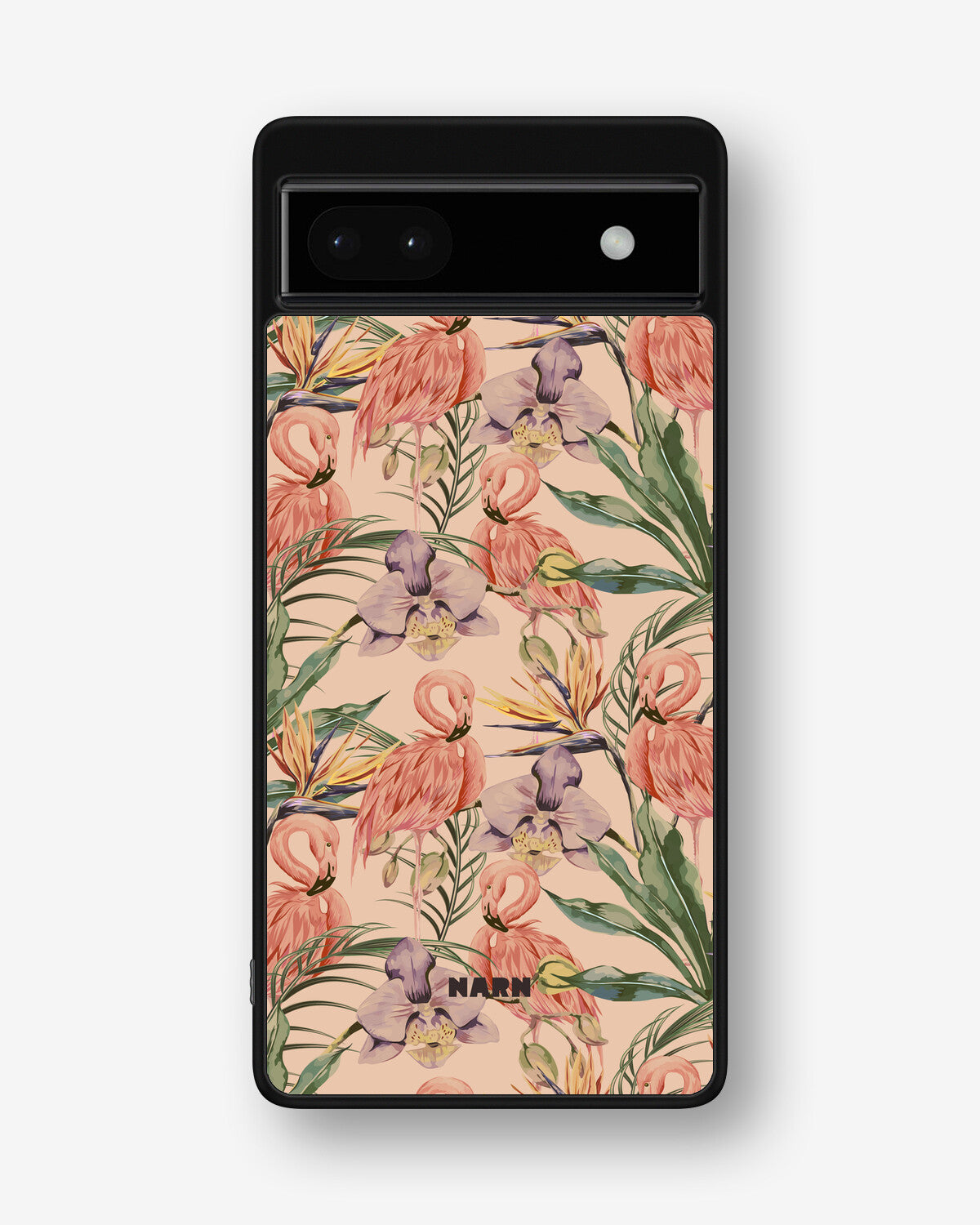 Google Pixel 6a Hard Case – Flamingos & Flowers - View 1