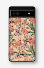 Google Pixel 6a Hard Case – Flamingos & Flowers - View 1