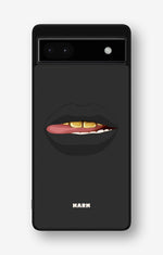 Google Pixel 6a Hard Case – Golden Lips - View 1