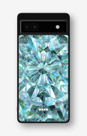 Google Pixel 6a Hard Case – Green Crystals - View 1