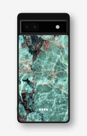 Google Pixel 6a Hard Case – Green Marble - View 1