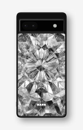 Google Pixel 6a Hard Case – Grey Crystals - View 1