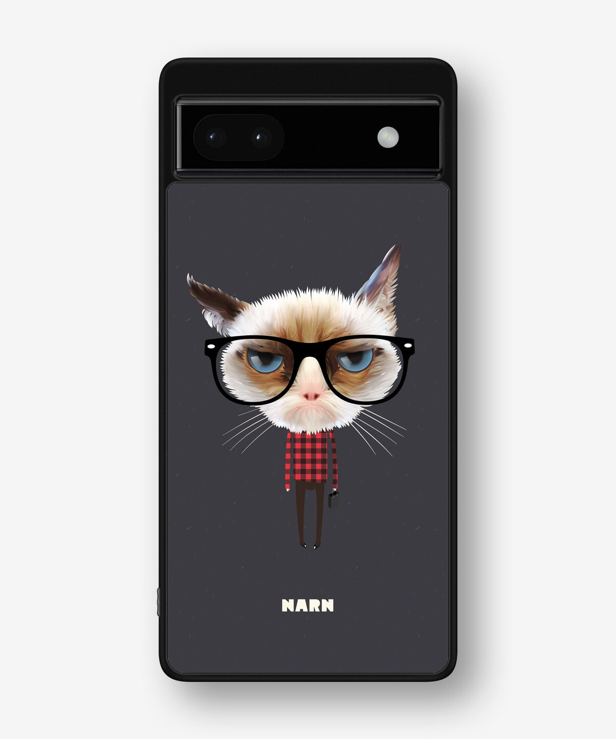 Google Pixel 6a Hard Case – Hipster Cat - View 1