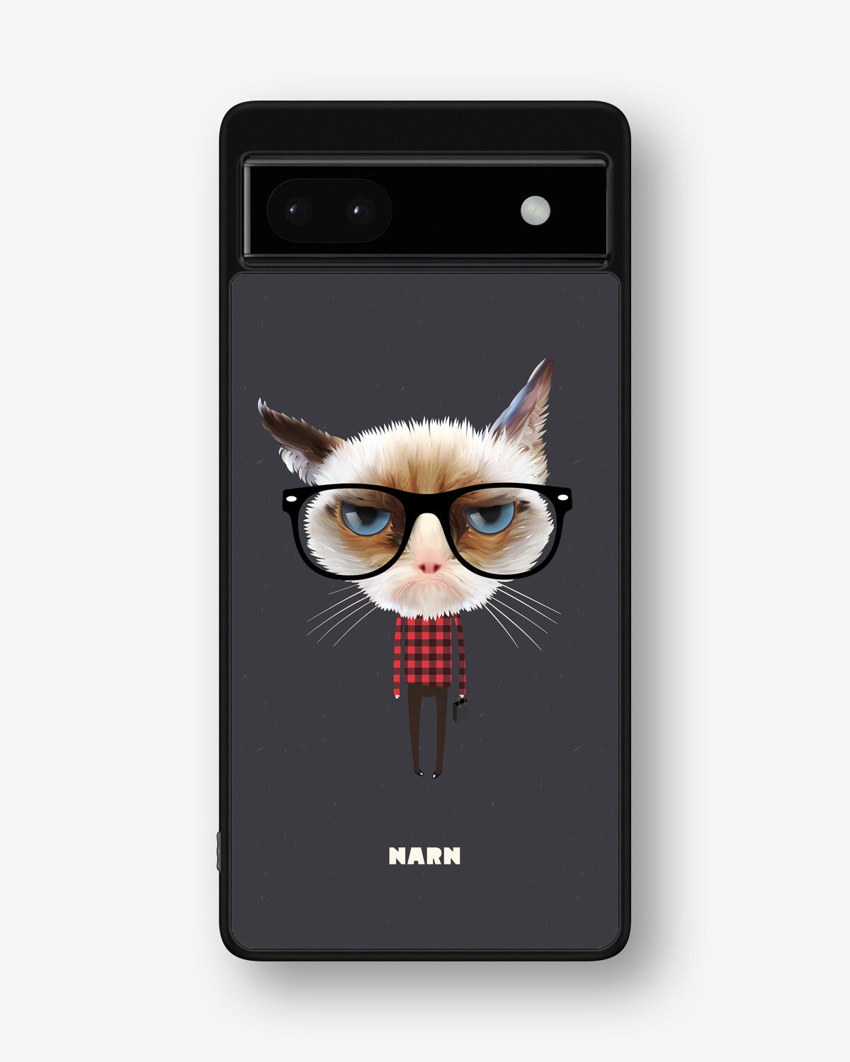 Google Pixel 6a Hard Case – Hipster Cat - View 1