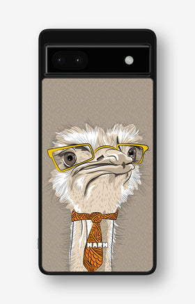 Google Pixel 6a Hard Case – Hipster Ostrich - View 1