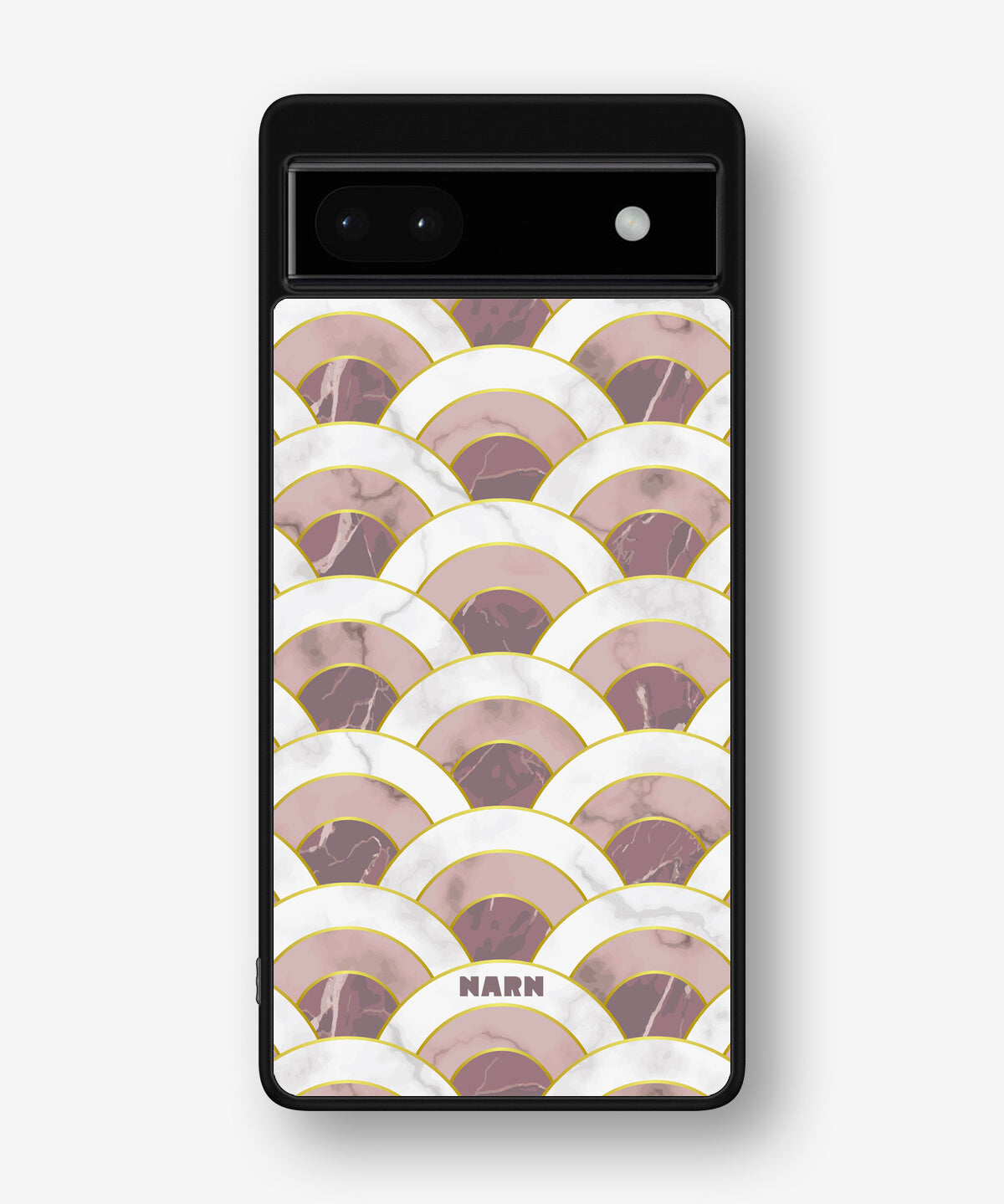 Google Pixel 6a Hard Case – Pink Marble Waves - View 1