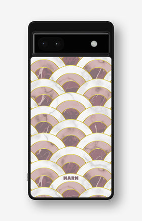 Google Pixel 6a Hard Case – Pink Marble Waves - View 1