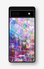 Google Pixel 6a Hard Case – Purple Hearts - View 1