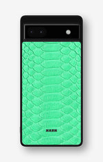 Google Pixel 6a Hard Case – Turquoise Snake - View 1