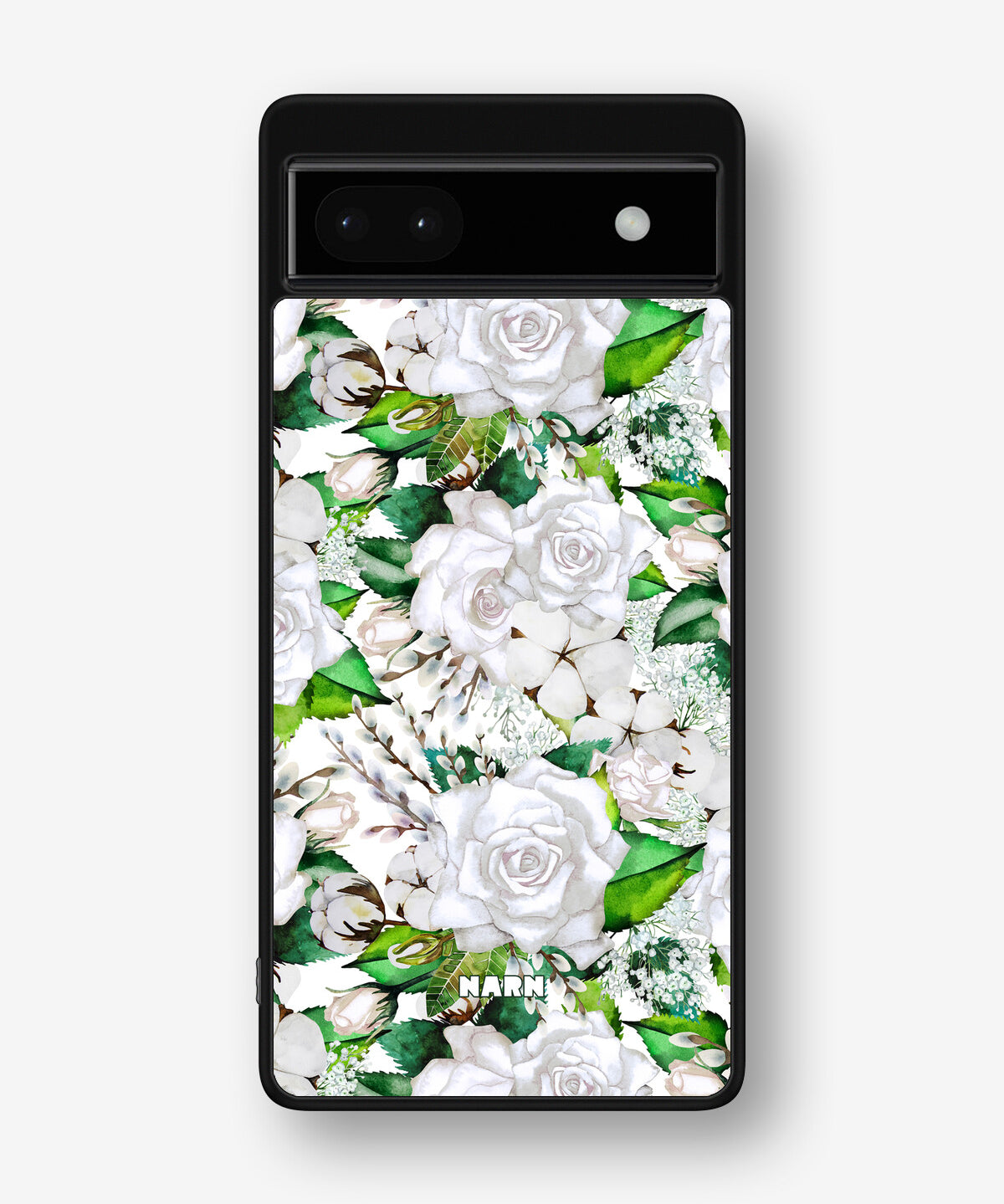 Google Pixel 6a Hard Case – White Bloom - View 1