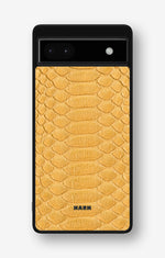 Google Pixel 6a Hard Case – Yellow Snake - View 1