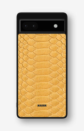 Google Pixel 6a Hard Case – Yellow Snake - View 1