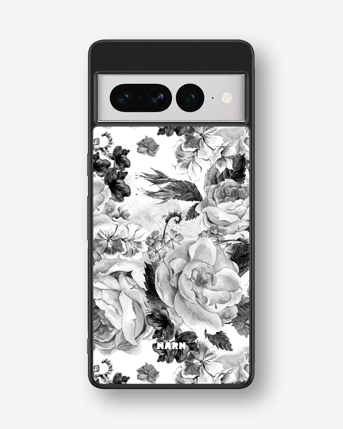 Google Pixel 7 Pro Hard Case – Black & White Bloom - View 1