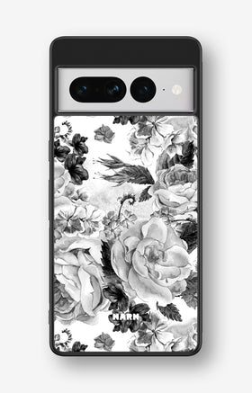 Google Pixel 7 Pro Hard Case – Black & White Bloom - View 1