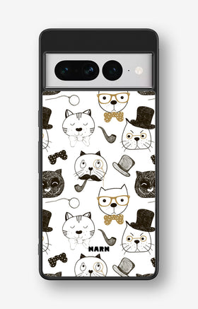 Google Pixel 7 Pro Hard Case – Cartoon Cats - View 1
