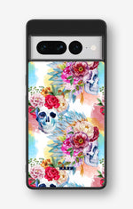 Google Pixel 7 Pro Hard Case – Flowered Skulls - View 1