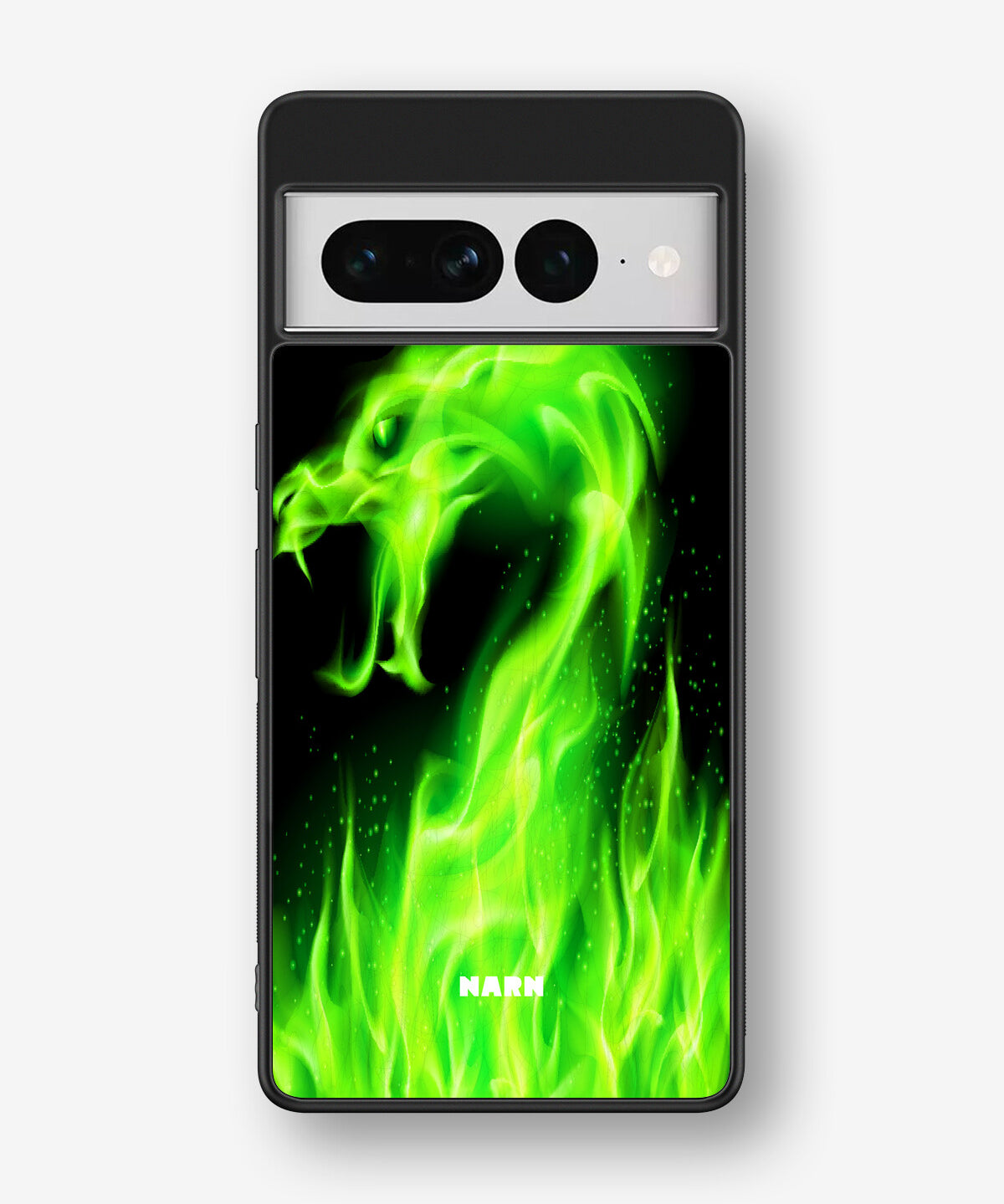 Google Pixel 7 Pro Hard Case – Green Flames Dragon - View 1
