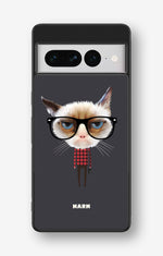 Google Pixel 7 Pro Hard Case – Hipster Cat - View 1