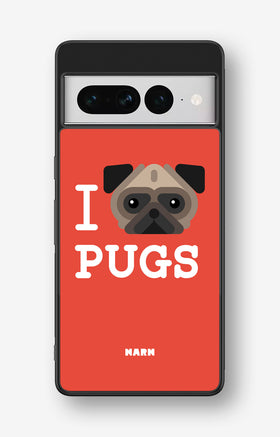 Google Pixel 7 Pro Hard Case – I Love Pugs - View 1