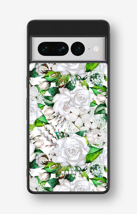 Google Pixel 7 Pro Hard Case – White Bloom - View 1
